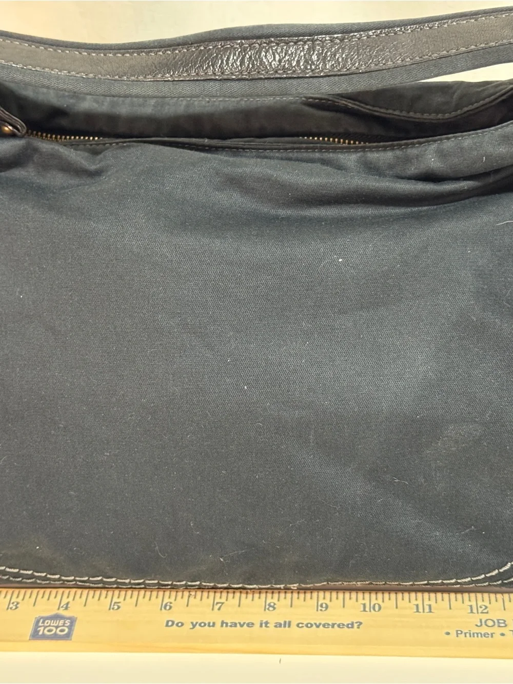 Back to School GAP Black Canvas Hobo Shoulder Bag w/ Gold Zipper, Leather accent